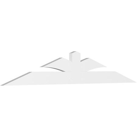 Ekena Millwork Richland Architectural Grade PVC Gable Bracket, 96"W x 16"H x 2"D x 6"F, 4/12 Pitch GBP096X16X0206RIC00